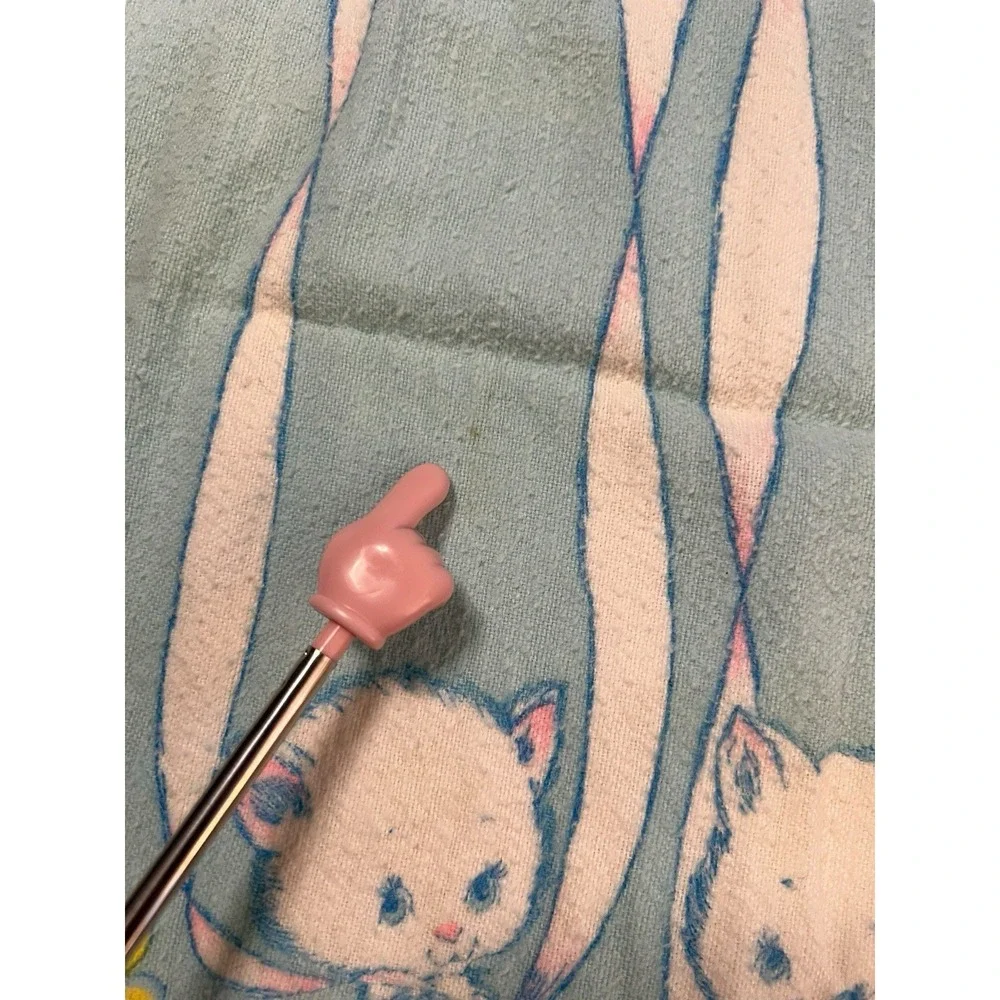 Vintage Nursery Cat Kittens Flower Flannel Blanket 33